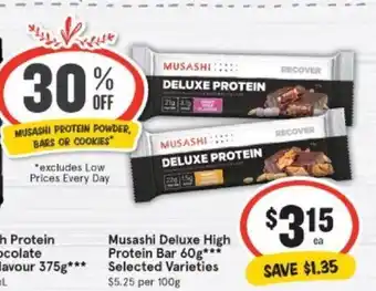 IGA Musashi Deluxe High Protein Bar 60g offer