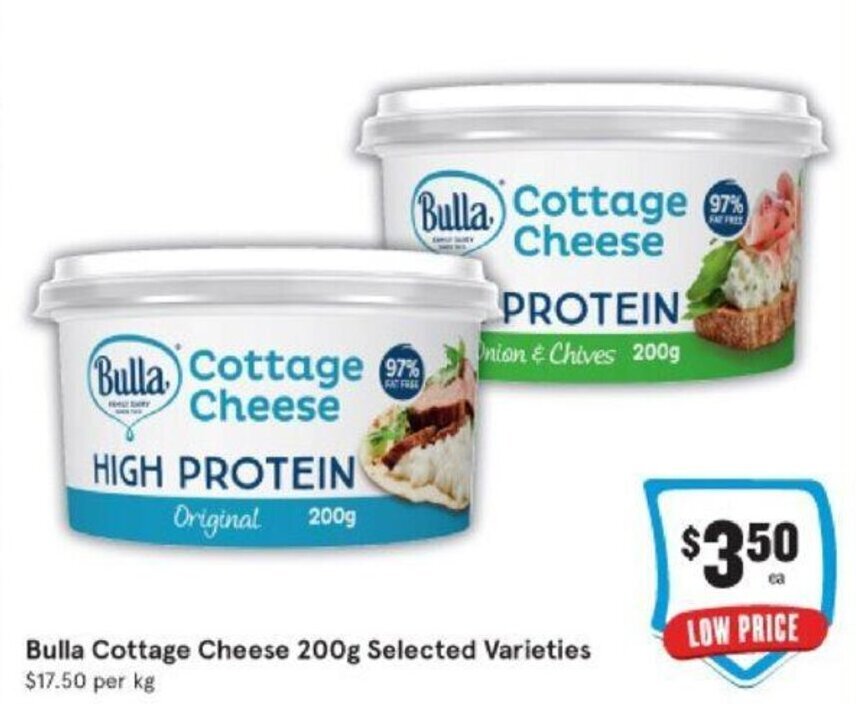Bulla Cottage Cheese 200g offer at IGA
