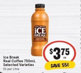 IGA Ice Break Real Coffee 750ml offer