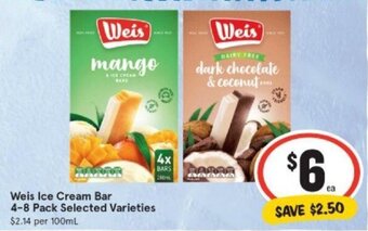 IGA Weis Ice Cream Bar 4-8 Pack offer