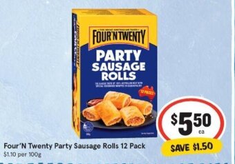 IGA Four 'N Twenty Party Sausage Rolls 12 Pack offer