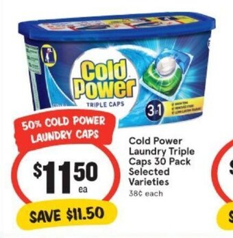 IGA Cold Power Laundry Triple Caps 30 Pack offer