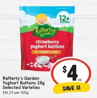 IGA Rafferty's Garden Yoghurt Buttons 28g offer