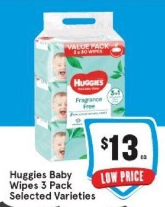 IGA Huggies Baby Wipes 3 Pack offer