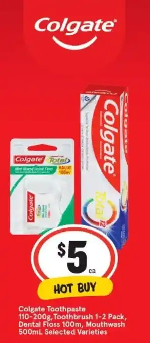 Colgate Toothpaste 110-200g Toothbrush 1-2 Pack Dental Floss 100m Mouthwash 500ml