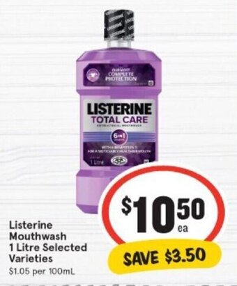 IGA Listerine Mouthwash 1 Litre offer