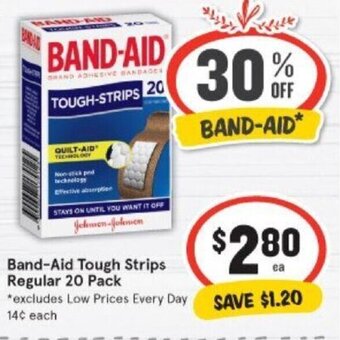 IGA Band-Aid Tough Strips Regular 20 Pack offer