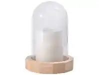 LivingStyles Elementer Kevat Mango Wood & Glass Cloche, Small offer
