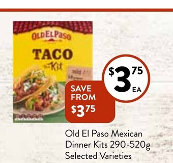 Old El Paso Mexican Dinner Kits 290-520g