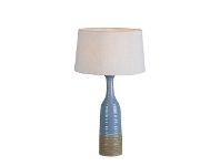 LivingStyles Potters Ceramic Table Lamp, Small, Blue offer