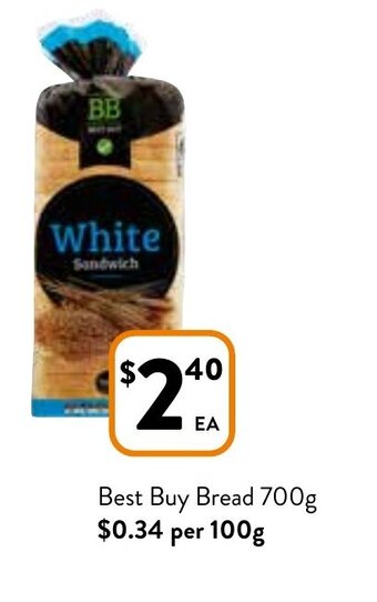 Foodworks Best Buy Bread 700g offer