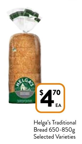 Foodworks Helga's Traditional Bread 650-850g offer