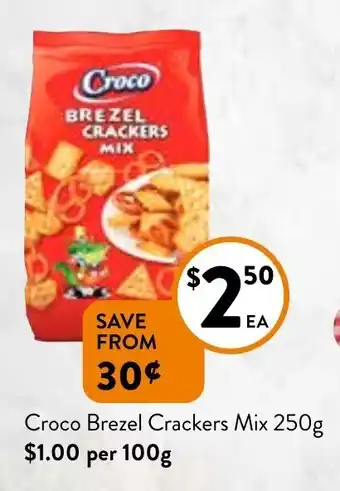 Foodworks Croco Brezel Crackers Mix 250g offer