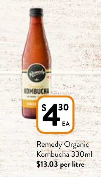 Foodworks Remedy Organic Kombucha 330ml offer