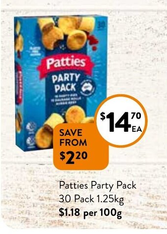 Foodworks Patties Party Pack 30 Pack 1.25kg offer