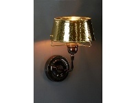 LivingStyles Jacobsen Hammered Metal Flared Wall Light, Gold offer