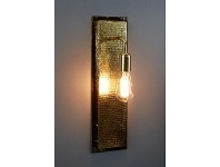 LivingStyles Felix Hammered Metal Wall Light, Gold offer