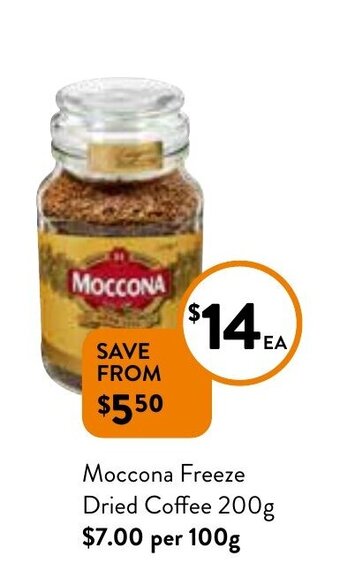 Foodworks Moccona Freeze Dried Coffee 200g offer