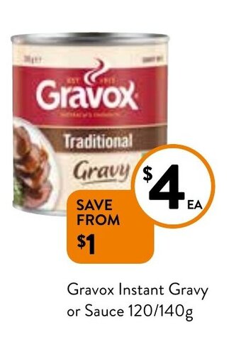 Foodworks Gravox Instant Gravy or Sauce 120/140g offer