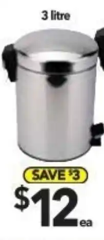 Cheap as Chips Redback Stainless Steel Pedal Bin 3 litre offer