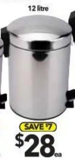 Cheap as Chips Redback Stainless Steel Pedal Bin 12 litre offer
