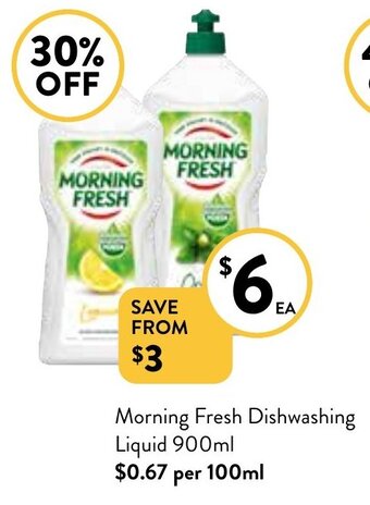 Foodworks Morning Fresh Dishwashing Liquid 900ml offer