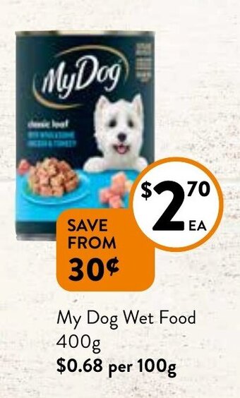 Foodworks My Dog Wet Food 400g offer