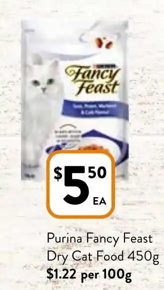Foodworks Purina Fancy Feast Dry Cat Food 450g offer
