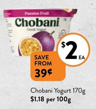 Foodworks Chobani Yogurt 170g offer
