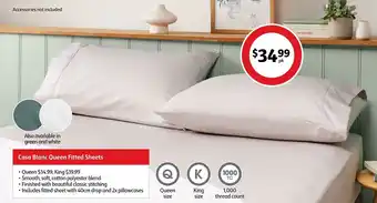 Coles Casa Blanc Queen Fitted Sheets offer