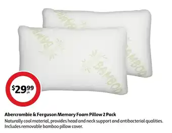 Coles Abercrombie & Ferguson Memory Foam Pillow 2 Pack offer