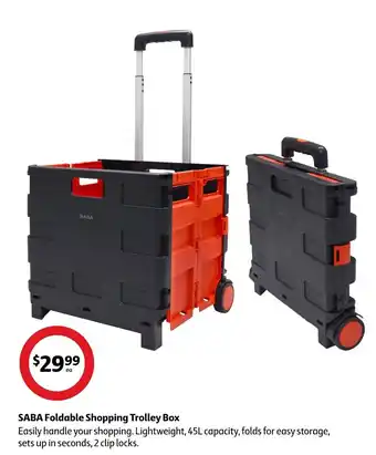 Coles Saba Foldable Shopping Trolley Box offer