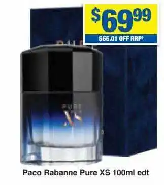 My Chemist Paco rabanne pure xs 100ml edt offer