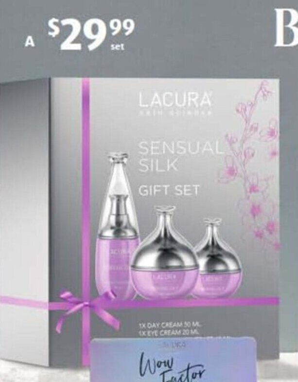 Lacura Sensual Silk Face Care Gift Set 3pc offer at ALDI