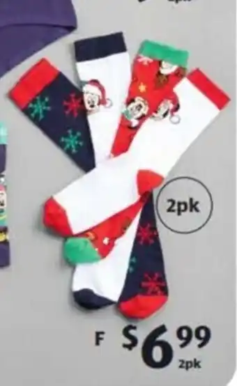 ALDI Adult's Christmas Novelty Socks 2pk offer