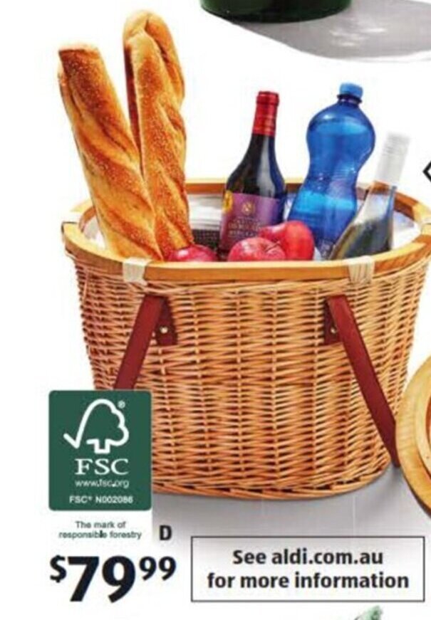 Picnic Cooler Basket offer at ALDI