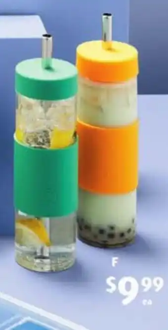 ALDI Glass Smoothie Bottle with Wide Straw offer