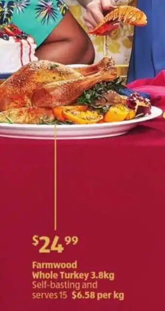 ALDI Farmwood Whole Turkey 3.8kg offer