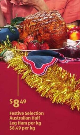 ALDI Festive Selection Australian Half Leg Ham offer