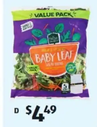 ALDI The Fresh Salad Co Baby Leaf Salad Blend 300g offer