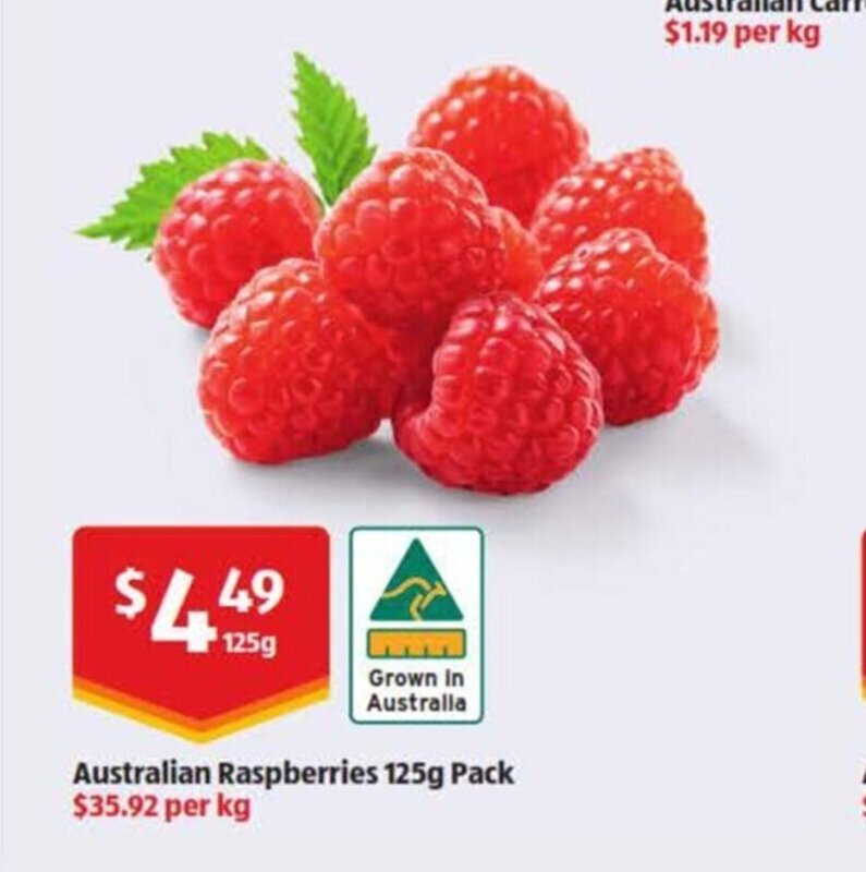 Australian Raspberries 125g offer at ALDI
