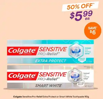 Discount Drug Stores Colgate Sensitive Pro- Relief or Smart White Toothpaste 110g offer