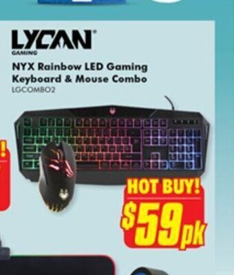 NYX Rainbow LED Gaming Keyboard & Mouse Combo