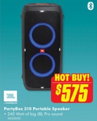 The Good Guys JBL PartyBox 310 Portable Speaker offer