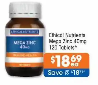 Good Price Pharmacy Ethical nutrients mega zinc offer