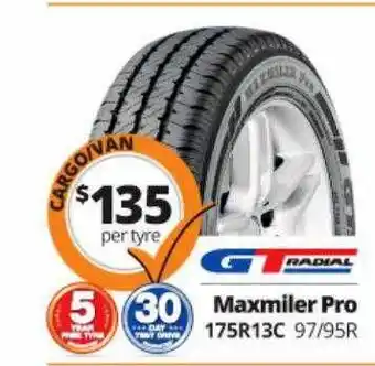 Tyreright Gtradial maxmiler pro 175r13c 97-95r offer