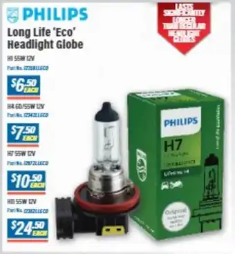 Philips long life 'eco' headlight globe