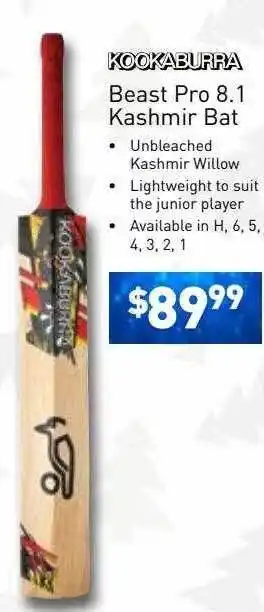 Kookaburra beast pro 8.1 kashmir bat
