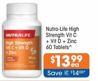Good Price Pharmacy Nutra-life high strength vit c + vit d + zinc offer