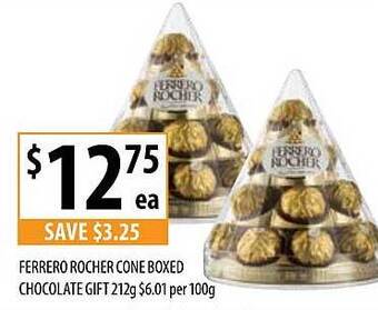 Supabarn Ferrero rocher cone boxed chocolate gift offer